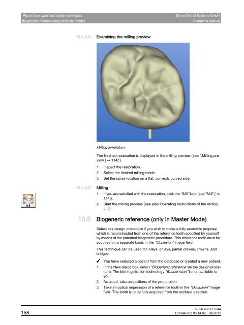 Operator's Manual - Sirona - Technical Documentation