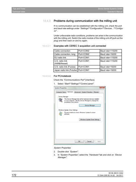 Operator's Manual - Sirona - Technical Documentation