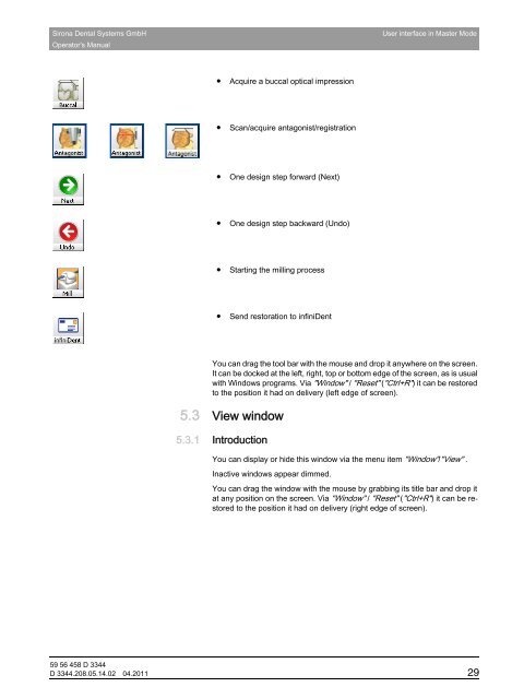 Operator's Manual - Sirona - Technical Documentation