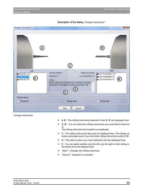 Operator's Manual - Sirona - Technical Documentation