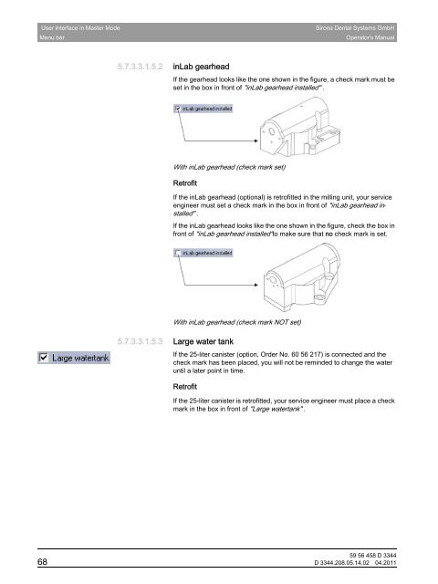 Operator's Manual - Sirona - Technical Documentation