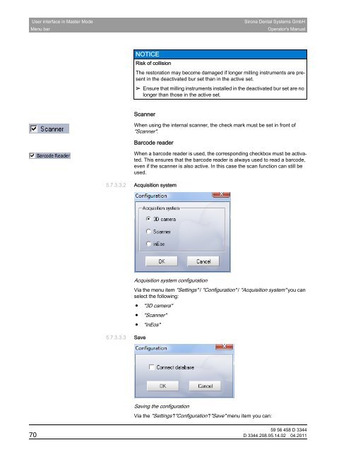 Operator's Manual - Sirona - Technical Documentation