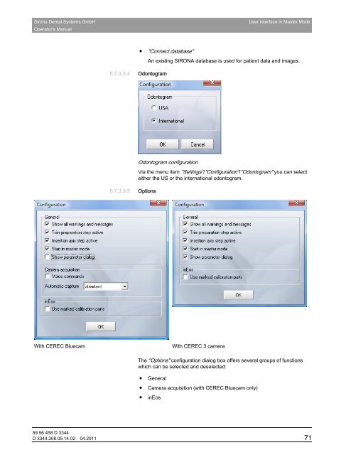 Operator's Manual - Sirona - Technical Documentation