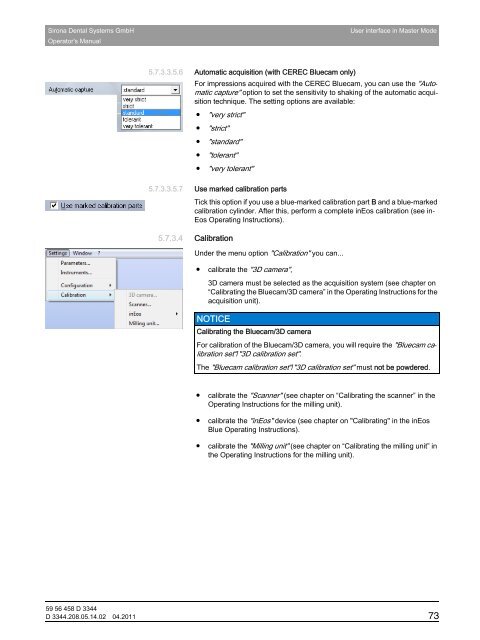 Operator's Manual - Sirona - Technical Documentation