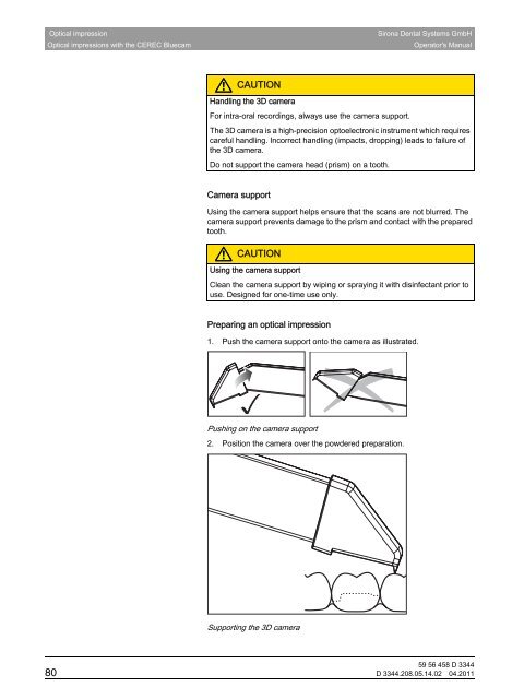 Operator's Manual - Sirona - Technical Documentation