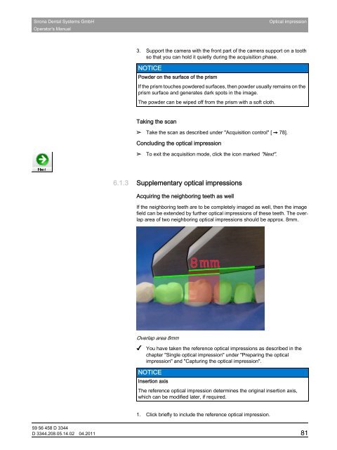 Operator's Manual - Sirona - Technical Documentation