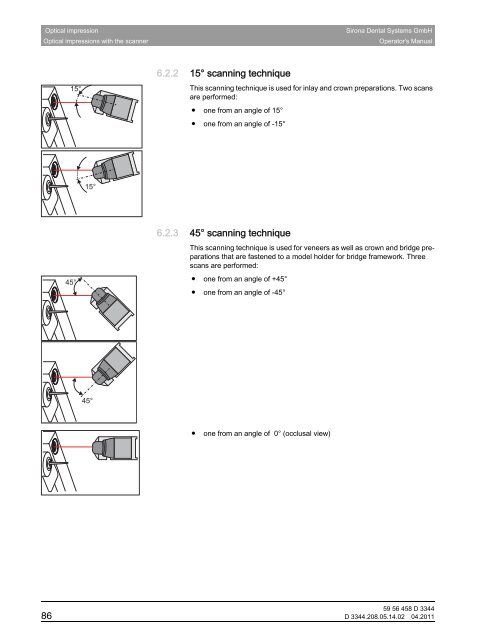 Operator's Manual - Sirona - Technical Documentation