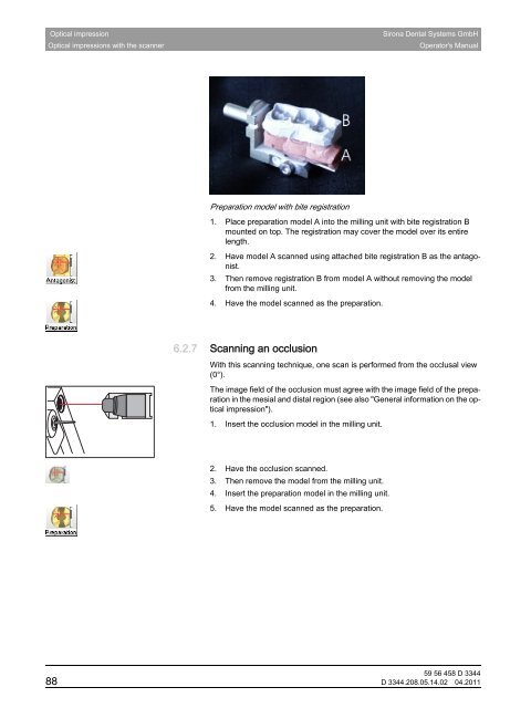 Operator's Manual - Sirona - Technical Documentation