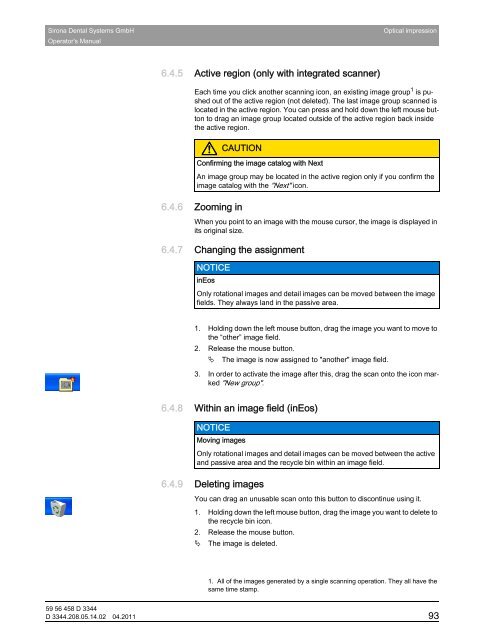 Operator's Manual - Sirona - Technical Documentation