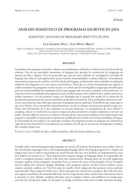 análisis semántico de programas escritos en java - Universidad del ...