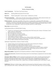 Job Description Director of Student Teaching Unit & Classification ...