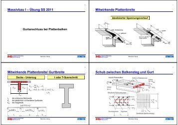 Massivbau I â Ãbung SS 2011 Mitwirkende Plattenbreite ...