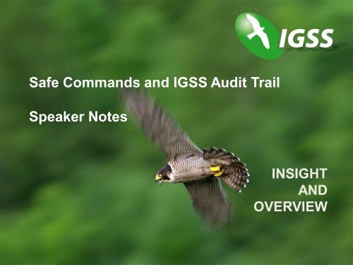 Safe Commands and IGSS Audit Trail Speaker Notes