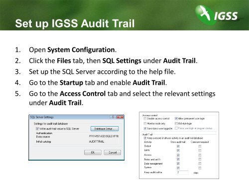 Safe Commands and IGSS Audit Trail Speaker Notes