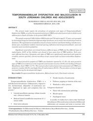 Temporomandibular dysfunction and malocclusion in South