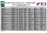 FEI WBFSH WORLD RANKING LIST - JUMPING HORSES