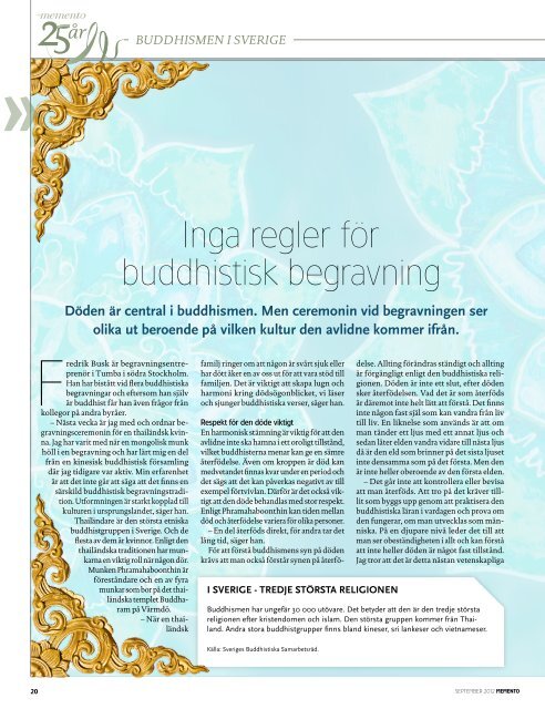 Buddhismen - en vÃ¤xande religion i Sverige - Stockholms sjukhem