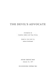 THE DEVIL'S ADVOCATE - Daily Script