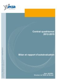 Bilan et rapport d'autoÃƒÂ©valuation Contrat ... - INSA Rennes