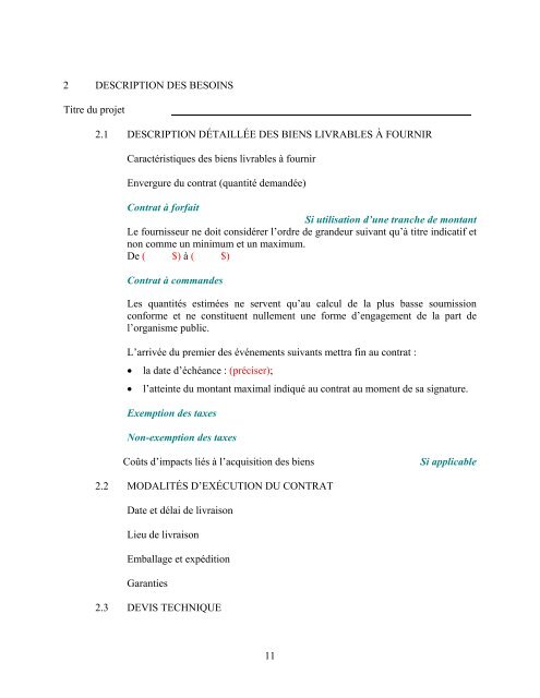 Appel d'offres fondé uniquement sur un prix pour l'octroi d'un contrat ...