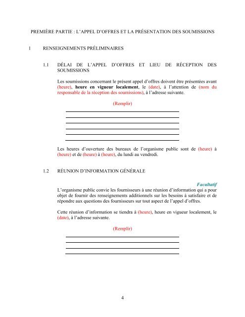 Appel d'offres fondé uniquement sur un prix pour l'octroi d'un contrat ...