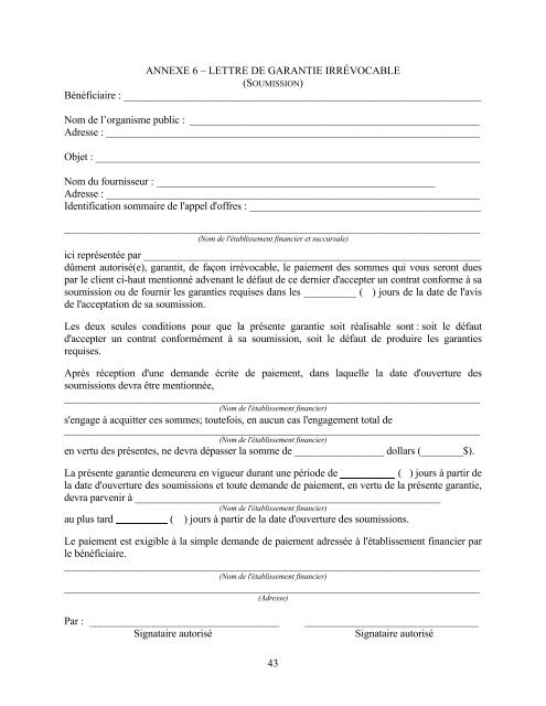 Appel d'offres fondé uniquement sur un prix pour l'octroi d'un contrat ...