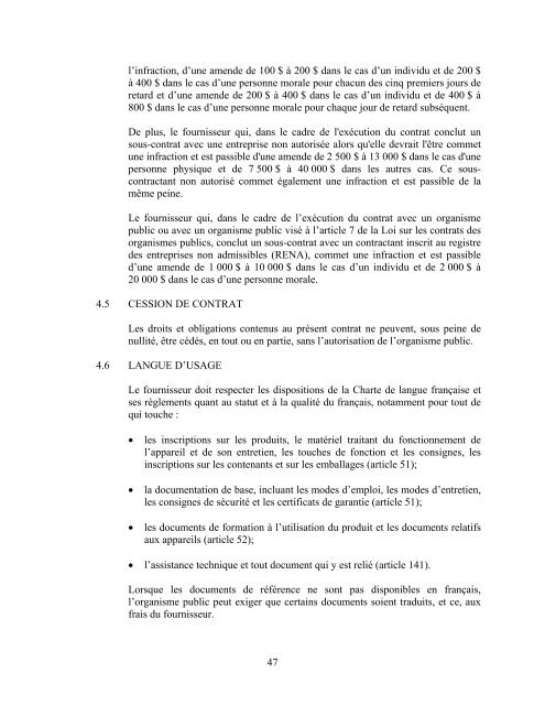 Appel d'offres fondé uniquement sur un prix pour l'octroi d'un contrat ...