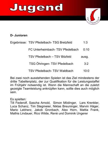 6. Heft gegen SSV SchwÃ¤bisch Hall 11.11.2012 - TSV Pfedelbach