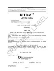 Ditrac Tracking Powder Label - Connor's Pest Protection