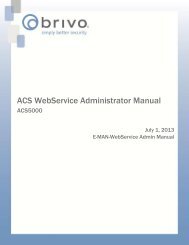 ACS WebService Administrator Manual - Brivo Systems