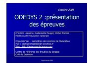 ODEDYS 2 :prÃ©sentation des Ã©preuves - Resodys
