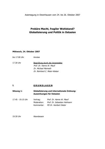 Tagungsplan - Martin Wagener