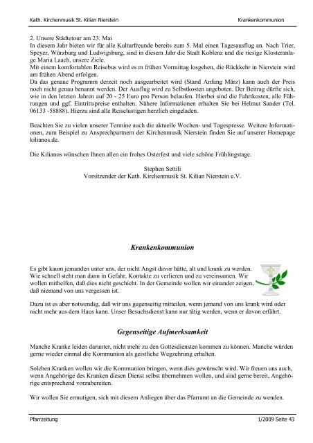 Ausgabe 1-2009a 2 - beim Bistum Mainz
