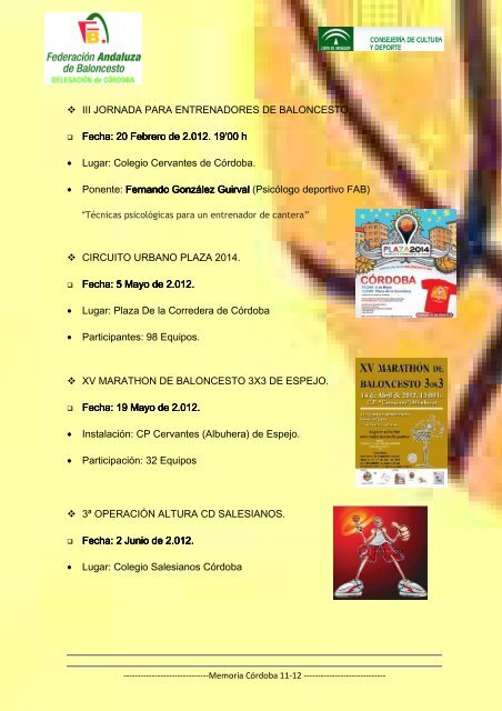 Memoria deportiva FAB-Córdoba 2011-2012 - Federación Andaluza ...
