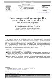 Raman Spectroscopy of nanomaterials - institut de chimie et des ...