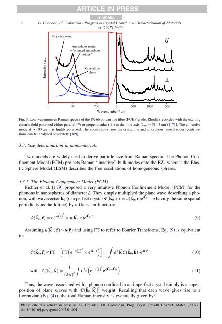 Raman Spectroscopy of nanomaterials - institut de chimie et des ...