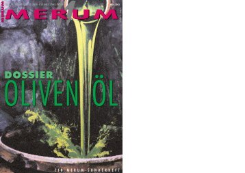 Dossier Olivenöl der Zeitschrift "Merum"