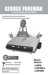 Models Modelos GRP99 GRP99BLK GRP99SB - George Foreman