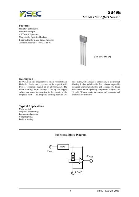 SS49E Hall Sensor Datasheet - DSCL