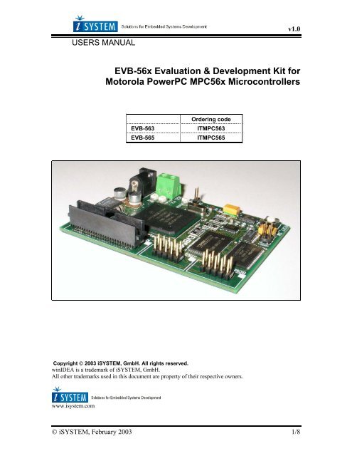 Freescale MPC563 Target Board - iSYSTEM