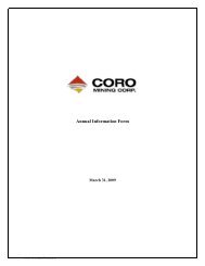 Annual Information Form - CORO Mining Corp.