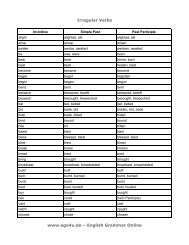 Irregular Verbs www.ego4u.de – English Grammar Online