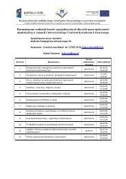 Harmonogram realizacji kursów specjalistycznych dla osób spoza ...