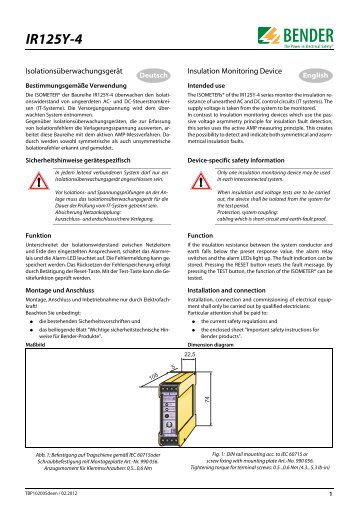 IR125Y-4 - Bender Benelux BV