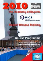 Expert Witness Training Course Programme The ... - RICS ASIA