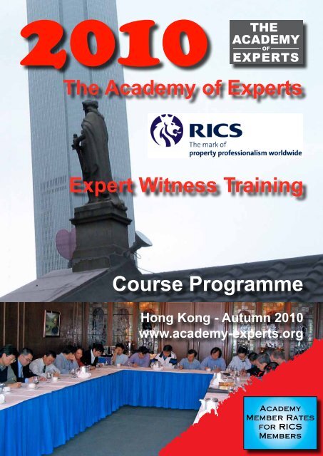 Expert Witness Training Course Programme The ... - RICS ASIA