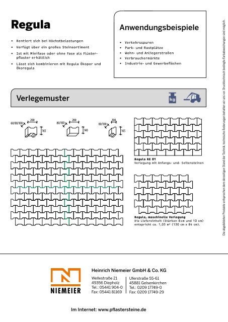 Regula - Pflastersteine von Niemeier