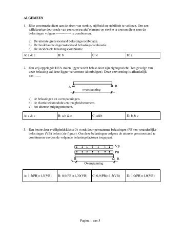 Pagina 1 van 5 A B PB VB ALGEMEEN 1. Elke constructie dient aan ...