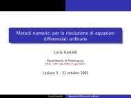 Metodi numerici per la risoluzione di equazioni ... - Matematica