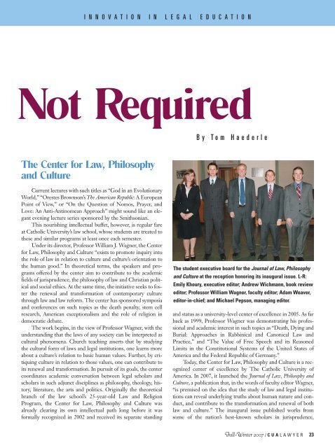 CUA Cover Winter 2005 final (Page 2) - Columbus School of Law